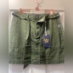 Olive green mini skirt